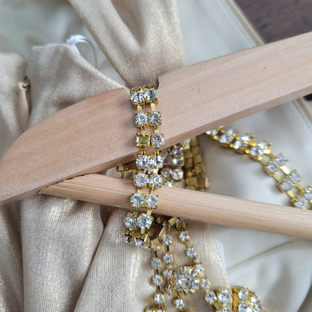 Issue Gold Metallic Long dress with Rhinestones - Picture 7 of 8